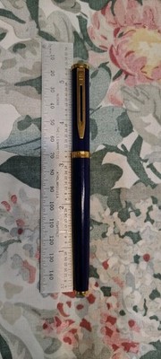 waterman Preface Blue Laque Metal Fountain With 18k Gold Fine Nib