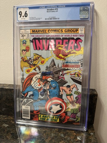 Invaders #15 (Marvel 1977) Roy Thomas, Jack Kirby Cover CGC 9.6 White Pages