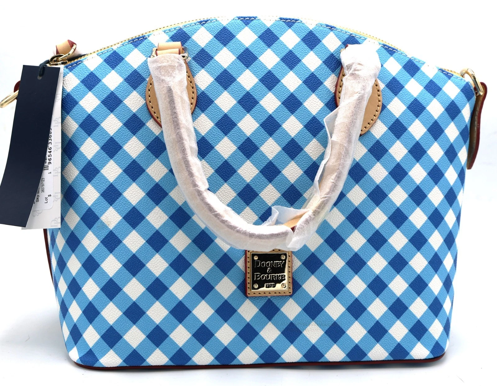 Dooney & Bourke Gingham II Geena Satchel | Sky Blue