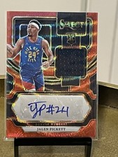 Panini Select Jalen Pickett #RJ-PKT Nuggets Rookie Jersey Autograph Red Wave
