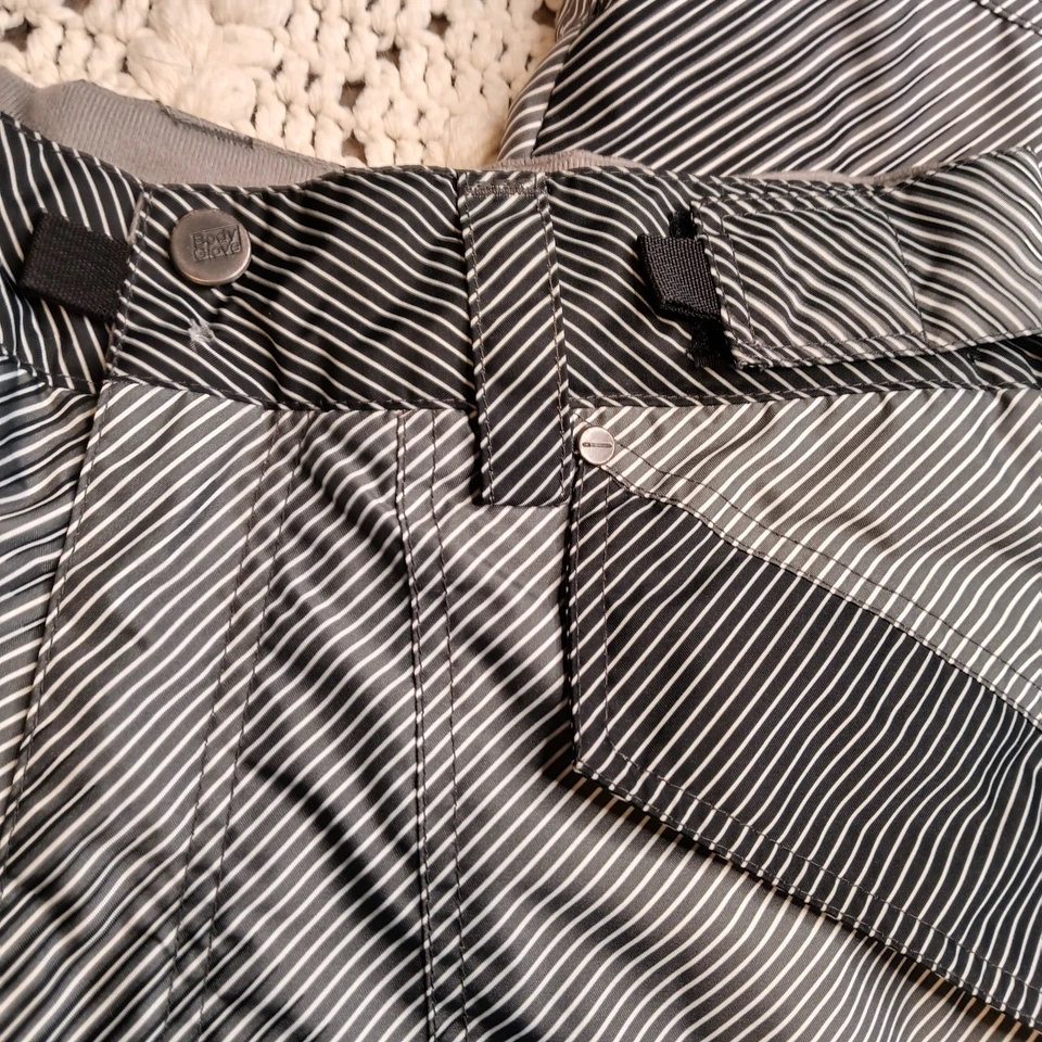 De Colección Para Hombres M Cuerpo Guante Snowboard Esquí Pantalones Nieve Negro Blanco Rayas Retro Y2K Foto 4 de 4