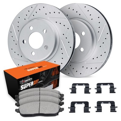 For Ford F-150 Heritage 04 Drilled & Slotted Front Brake Kit w Super Duty Pads