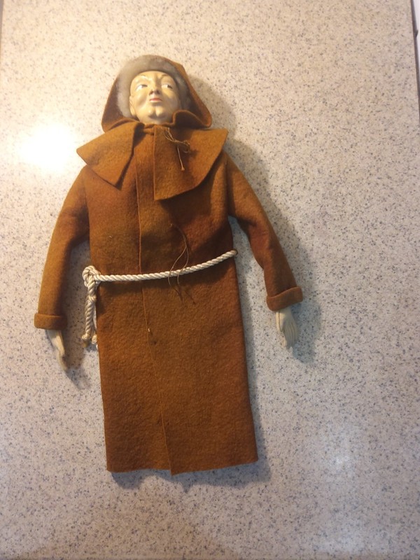 Vintage Composite Monk Doll