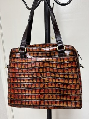 Patricia Nash Vintage Distressed Croc Crossbody