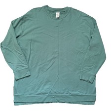 Member's Mark Women's French Terry Sweatshirt Aqua Slate Buttery Soft Size XXL