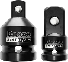 2PCS Impact Socket Adapter and Reducer Set,3/4"To 1/2" & 1/2"To 3/4" Drive Socke