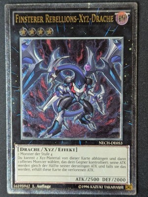 Finsterer Rebellions-Xyz-Drache NECH-DE053 Ultimate Rare NM DE Yugioh