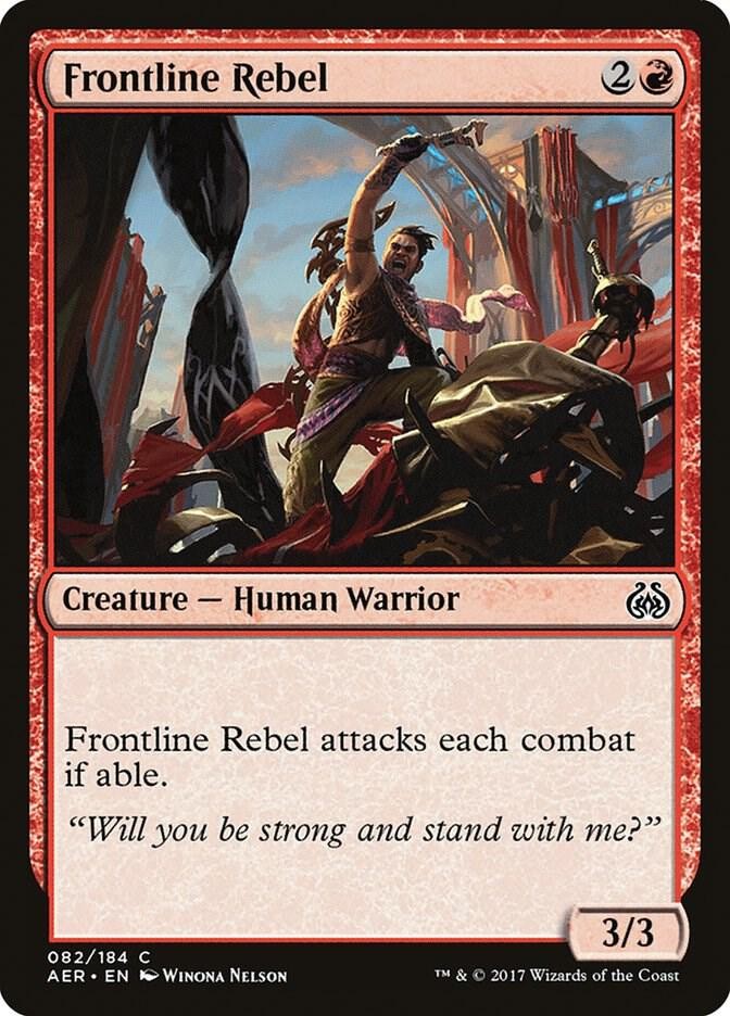 Frontline Rebel 82 Common Aether Revolt Magic: The Gathering Lightly Played
