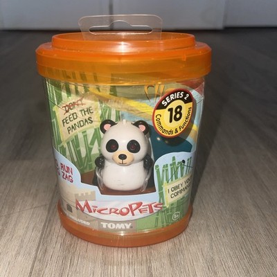 2002 Tomy MicroPets Chop Interactive 18 commands Panda Robot Series 2 NOS