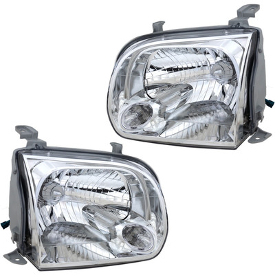 Halogen Headlight Set For 2005-2006 Toyota Tundra Double Cab w/ Bulbs Pair
