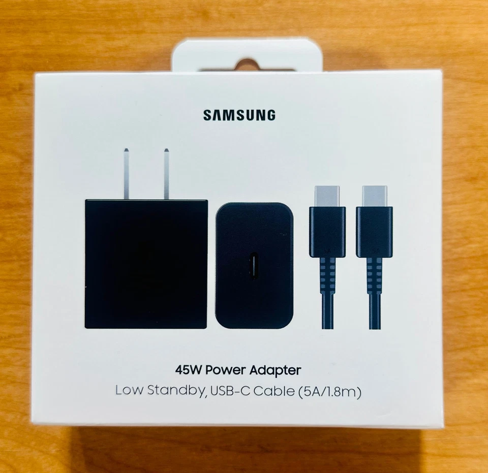 Samsung 45W Super Fast Charging USB-C Wall Adapter w/Type C Charging Cable OEM - Image 2 of 4