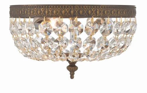 Crystorama Basket Crystal 10" Wide Bronze Ceiling Light - Picture 4 of 7