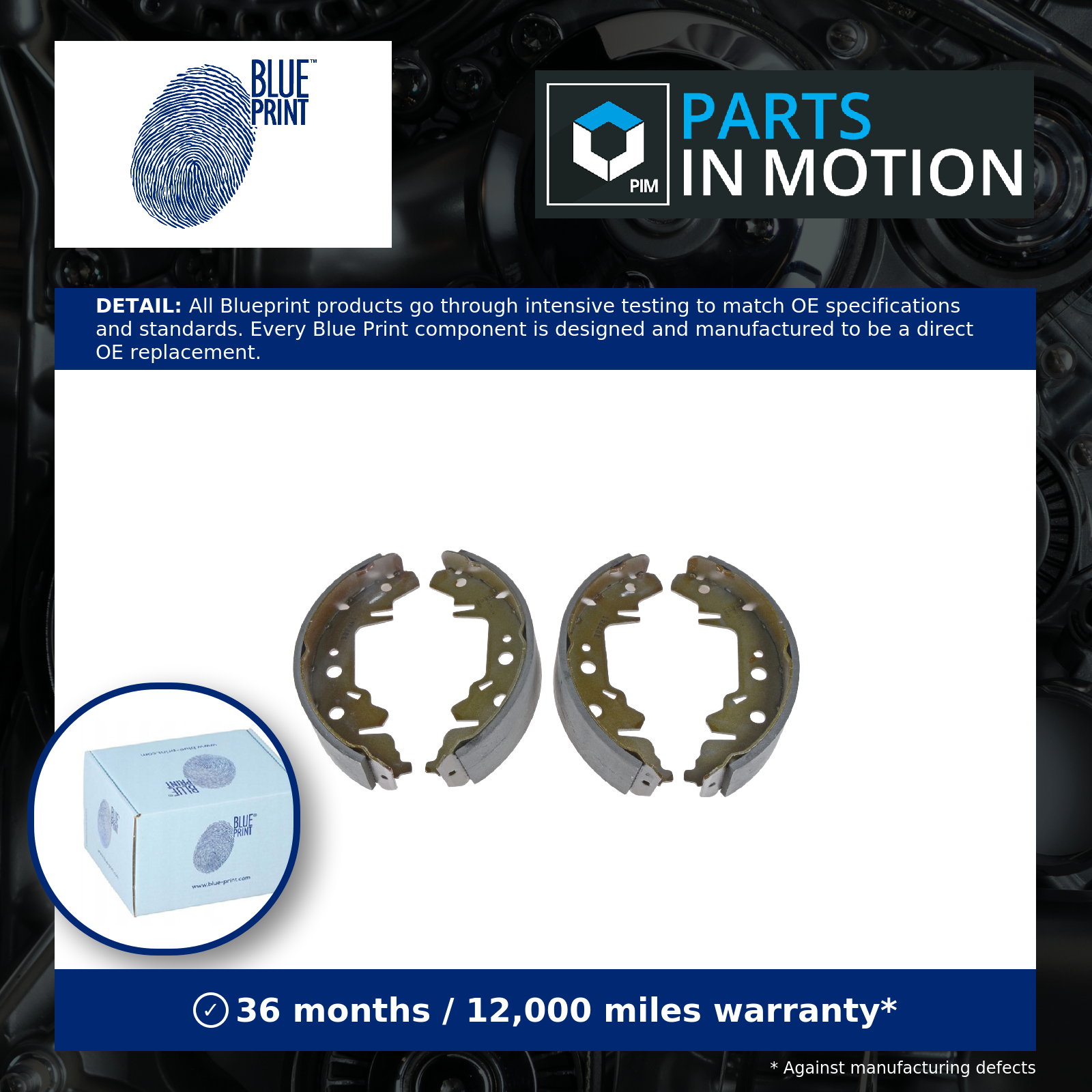 Brake Shoes Set fits CHRYSLER TACUMA Mk2 3.8 95 to 01 EGH Blue Print 0004882059