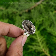 Valentines Sale Natural Turritella Agate Statement Ring Jewelry Sterling Silver