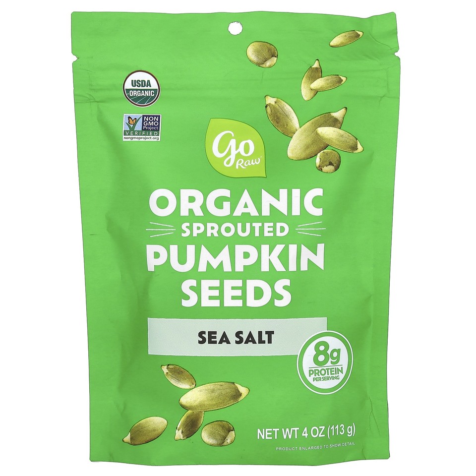 Organic Sprouted Pumpkin Seeds, Sea Salt, 4 oz (113 g)