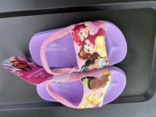 Disney Princess Toddlers Girls Size 5/6 Slip-On Sandals Purple/Pink New