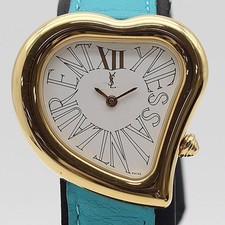 Yves Saint Laurent Heart Design 05F White Dial QZ Ladies Watch Deadstock Used