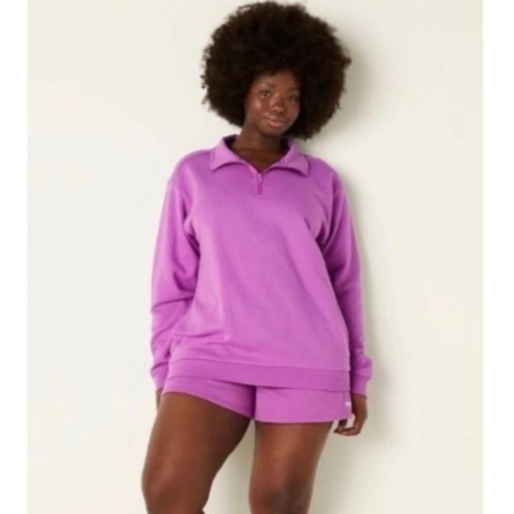 Ensemble sweat à capuche + pantalon zippé intégral léopard rose Victoria's Secre