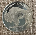 One Half Troy Ounce .999 Pure Fine Silver American Buffalo/Indian Highland Mint