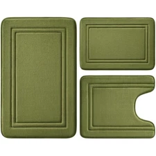 Sage Green Memory Foam Bath Mat, Non Slip Extra Soft Absorbent Machine Washab...