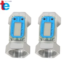 2PCS 2Inch Digital Flow Meter 15.8-132 GPM For Accurate Liquid Flow Measurement