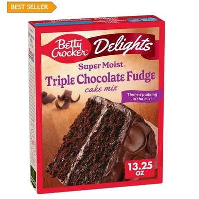 Delights Triple Chocolate Fudge Cake Mix: Easy 13.25 oz Kosher Baking Delight