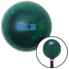 Blue Jdm Band-aid Single Green Metal Flake Shift Knob W M16x1.5 Insert Shifter