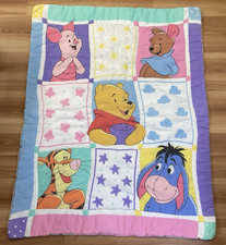 Vintage Winnie the Pooh Eeyore Tigger  More Comforter Baby Crib Blanket 1995