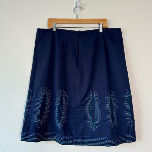 Boden Skirt Womens 16L Blue Geometric Print A-Line Boho Career Office Casual - Picture 2 of 9