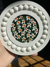 Daisy flowers paintings on canvas original Abstract Flowers,round