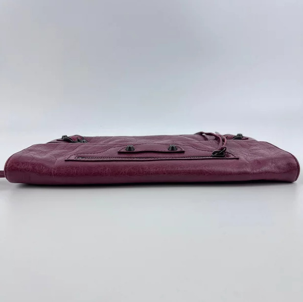 BALENCIAGA Clutch Bag Second Bag Leather Red Vintage Women's Mirror Accessory thumbnail 11