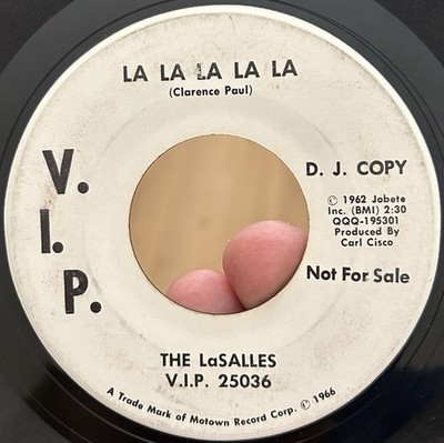 RARE Garage Soul Motown Promo 45 THE LaSALLES La La La La La VIP WLP VG+*