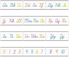 12 Pieces Alphabet Line for Classroom Wall Pastel Cursive Alphabet Line Bulletin