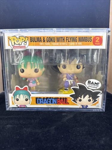Funko Pop! Dragon Ball DBZ Bulma Goku 2 Pack BAM Exclusive +POPSHIELD ARMOR E1