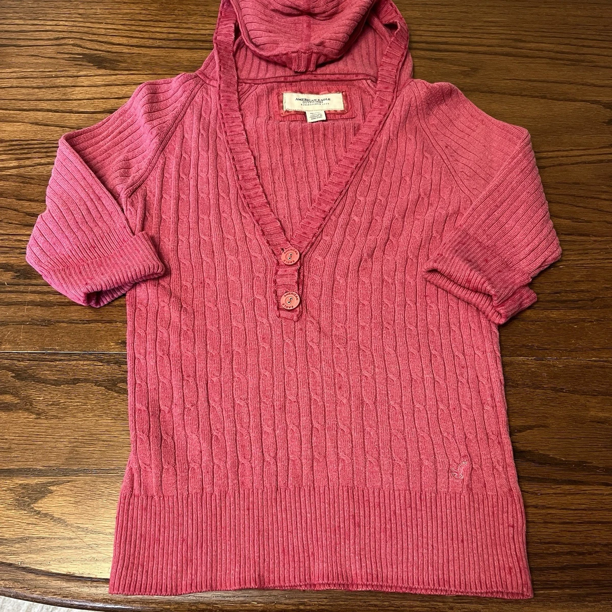 Tee-shirt American Eagle 3/4 Manches Burnout, Taille Small Juniors, Couleur Blanc, Occasion Très Bon état