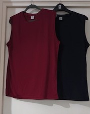 2 Pack Men's Sports Vest Moisture Wicking Quick Dry Gym Fitnes Top -Size M