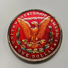 1898 $1 Morgan Silver Dollar - Colorized and Enameled - SKU-Q2128