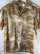 malihini hawaiian shirt Medium Vintage 70s Polyester Free Shipping