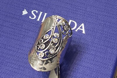 Sterling Silver Lace Shield CZ Ring Size 6/7/5 OR 7