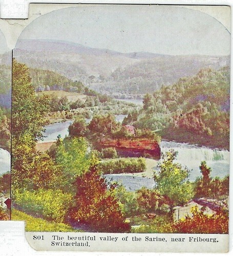 Valley of Sarine, near Fribourg, Switzerland Circa 1900, Penny Viewer Stereoview