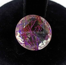 Lab-Created 57 Ct Oval Cut Purple Rutilated Quartz Certified Loose Gemstone 4AUQ