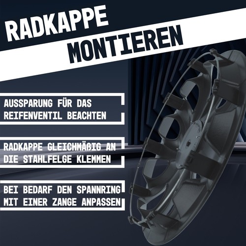 4x Radkappen 15 Zoll NRM THE BEST Radzierblende Radblende in weiß/schwarz - Bild 4 von 4
