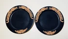 Set of 2 VTG Acadien Classique Dk Blue Salad Plate Cajun Frankoma Crawfish 8”