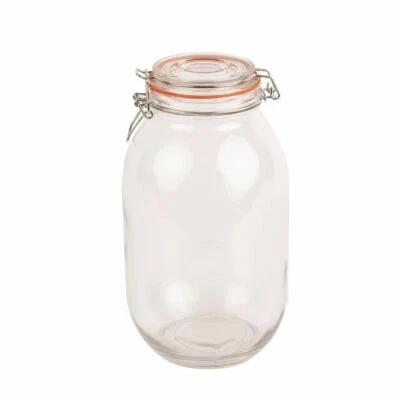 Vogue Clip Top Preserve Jar with Rubber Ring for Jams and Preserves - 3L