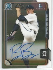 Beau Burrows Detroit Tigers 2015 Bowman Chrome Draft Draft Autograph 