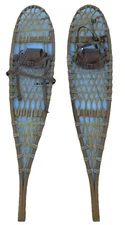 Vintage Pair of Vermont Tubbs Wooden Snowshoes 10”x 46” Leather Strung