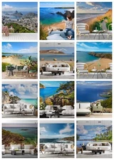 3D Sky Seashore Trees Sea Self-adhesive Wallpaper Removable Wallpaper Wall Mural