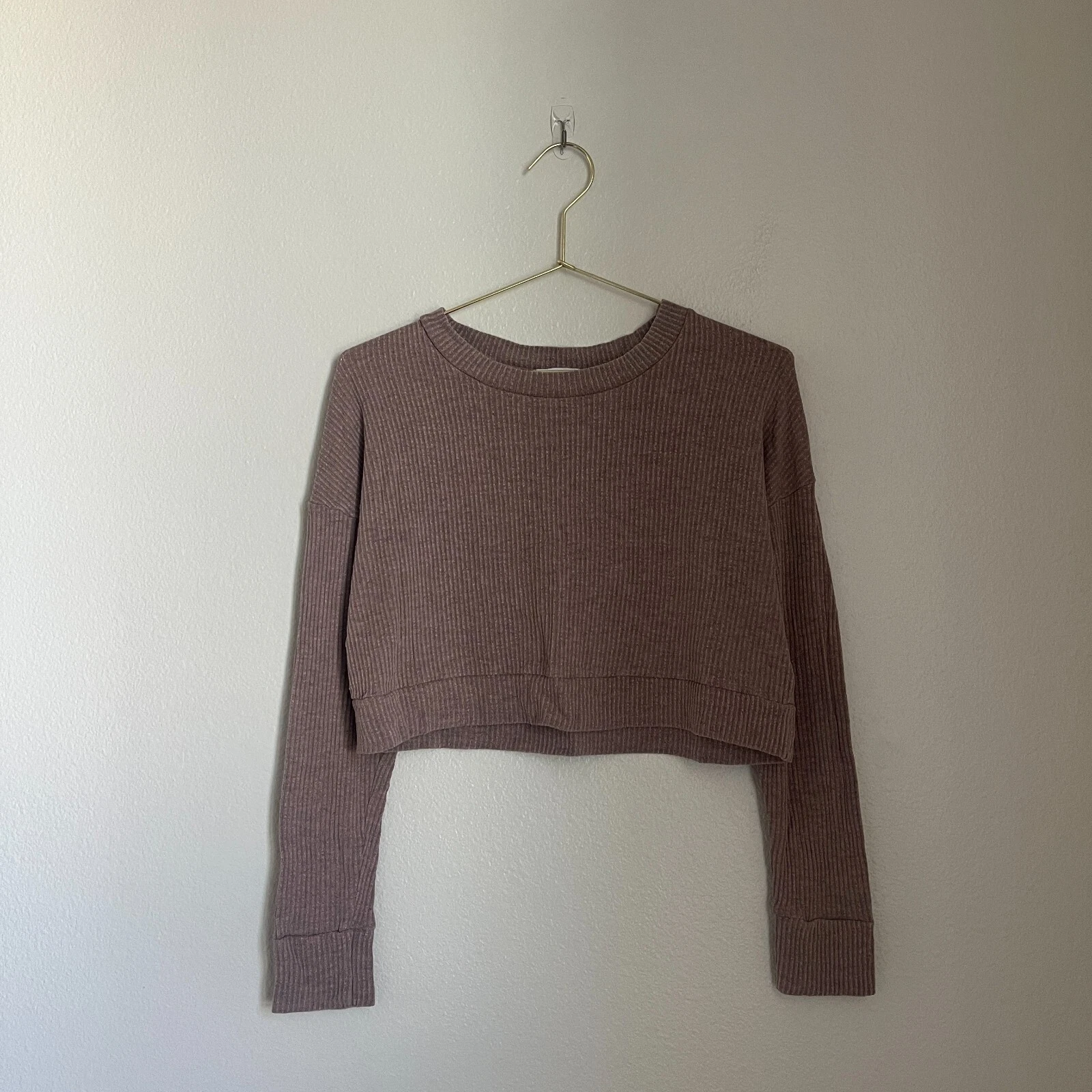 beyond-yoga cropped pullover tinted rose sweatshirt