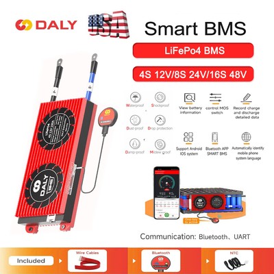 Daly Smart BMS 4S/8S/16S 100A/150A LiFePO4 Battery Common Port with Balance US