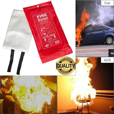 BUYSTARGET 🔥Fire Blanket Quick Release Home Office Caravan Kitchen Fire Safety Blanket UK